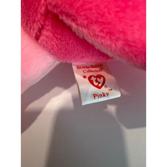 Ty Beanie Baby 1995 Pinky the Flamingo Beanbag Plush Toy P.E. Pellets JL - Picture 5 of 8